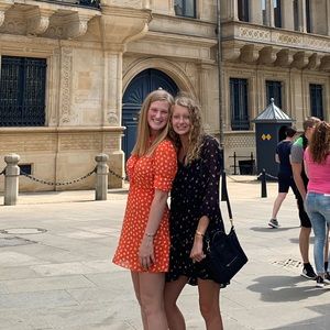 Zara orange button-up mini dress